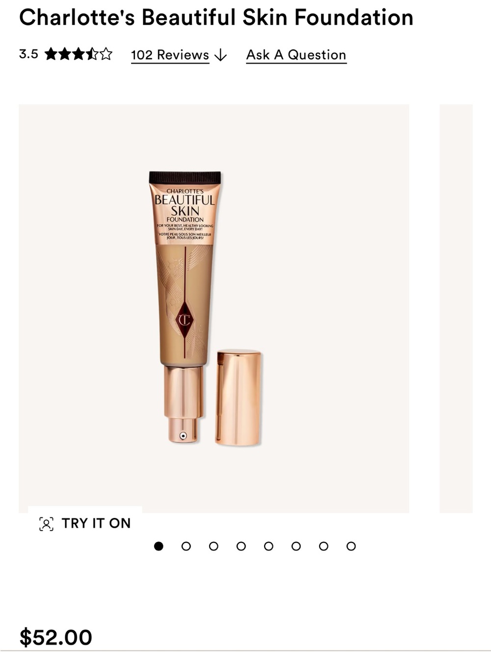 Charlotte Tilbury Beautiful Skin Foundation in Shade 6 Neutral